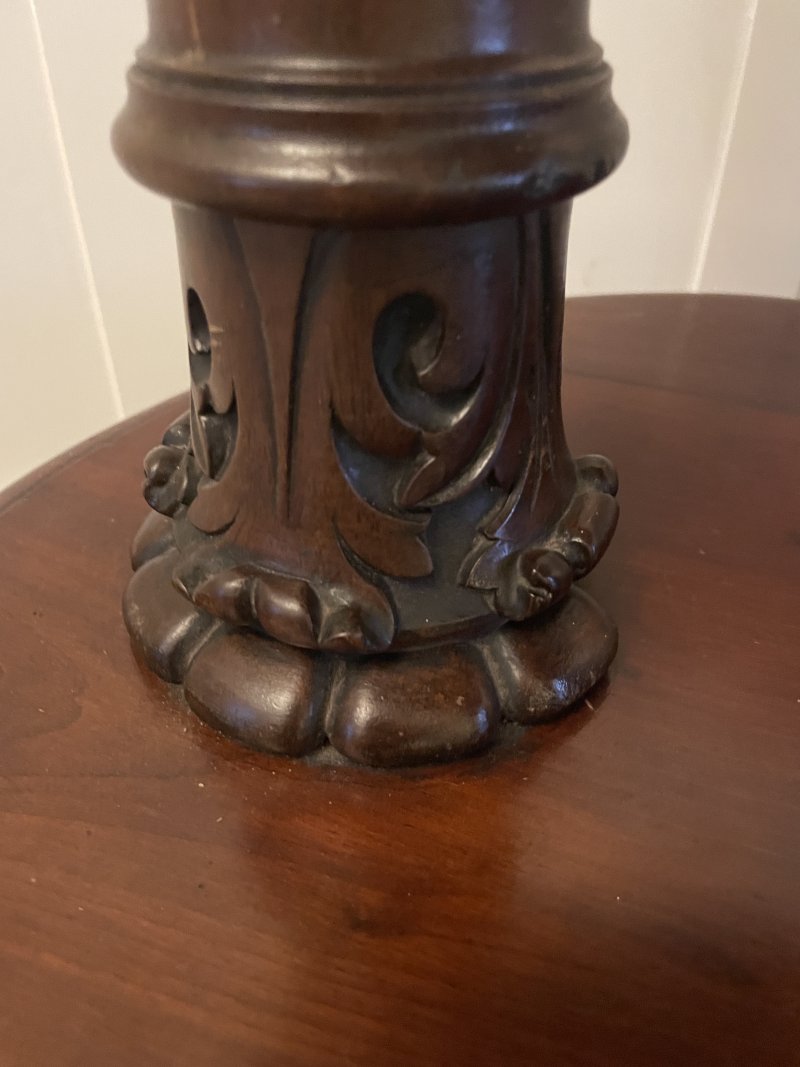 Large Antique Mahogany Oval Shaped Freestanding Serving/Console Table - Image 14